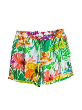 Vintage Jams World Shorts Women L Floral Print Tropical Resort Cruise Pool USA